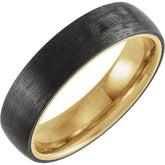 Black Titanium and Gold Wedding Band
